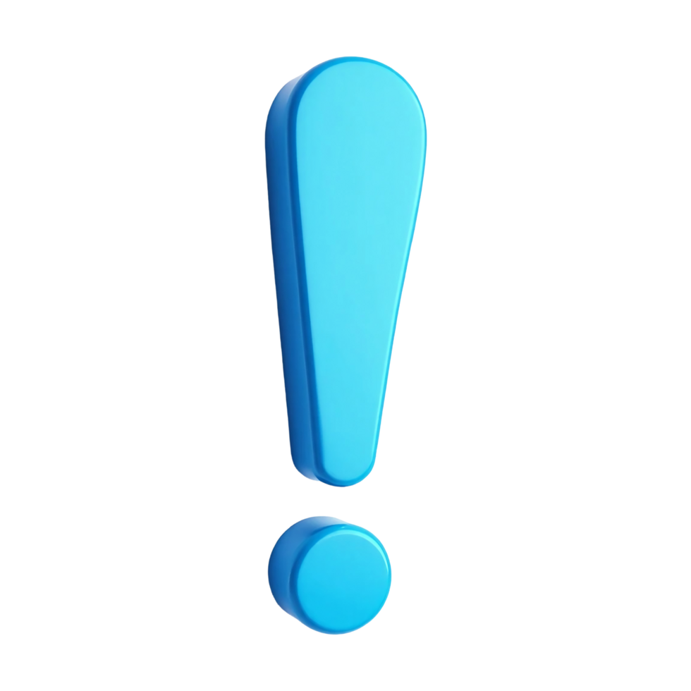 bright, bold, and dimensional exclamation sign png