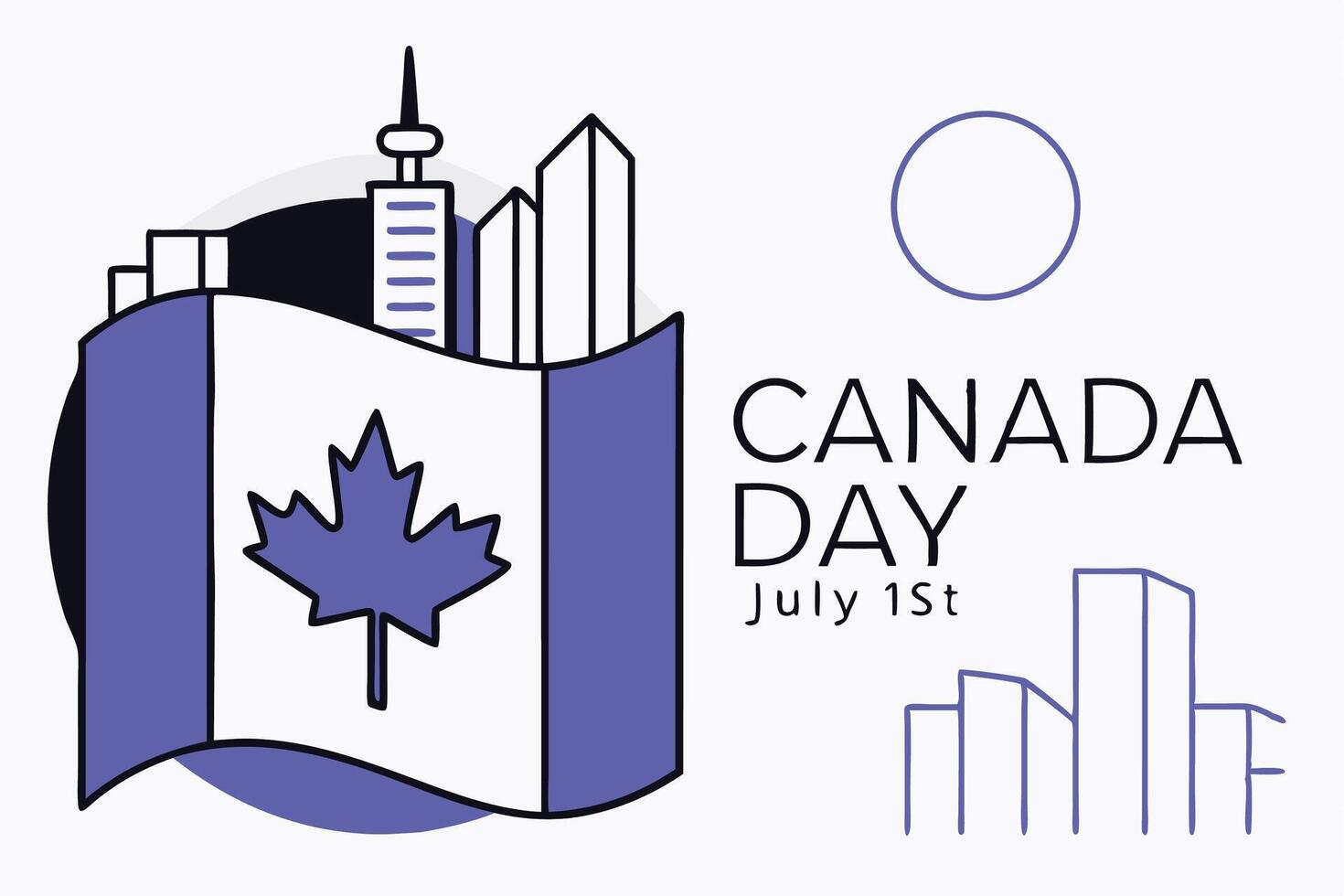 Maple Leaf Flags Grace the Cityscape in a Stunning Display of Canadian Patriotism on Canada Day Celebrating the Heart of the Nation in Every Glowing Urban Detail vector
