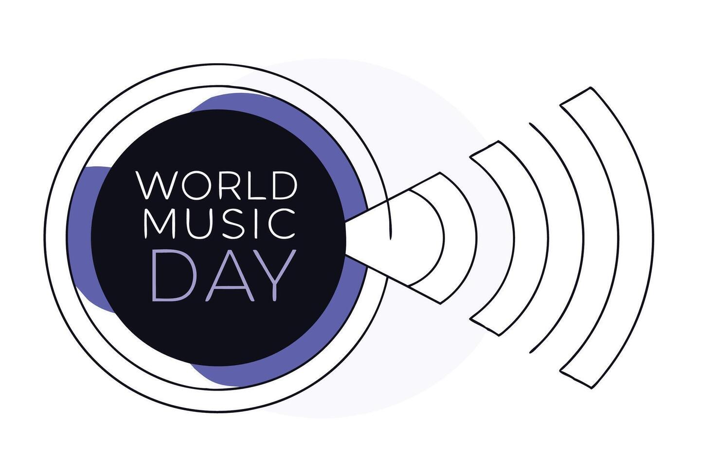 World Music Day Black and White Typography Design with High Contrast to Emphasize the Power of Music vector