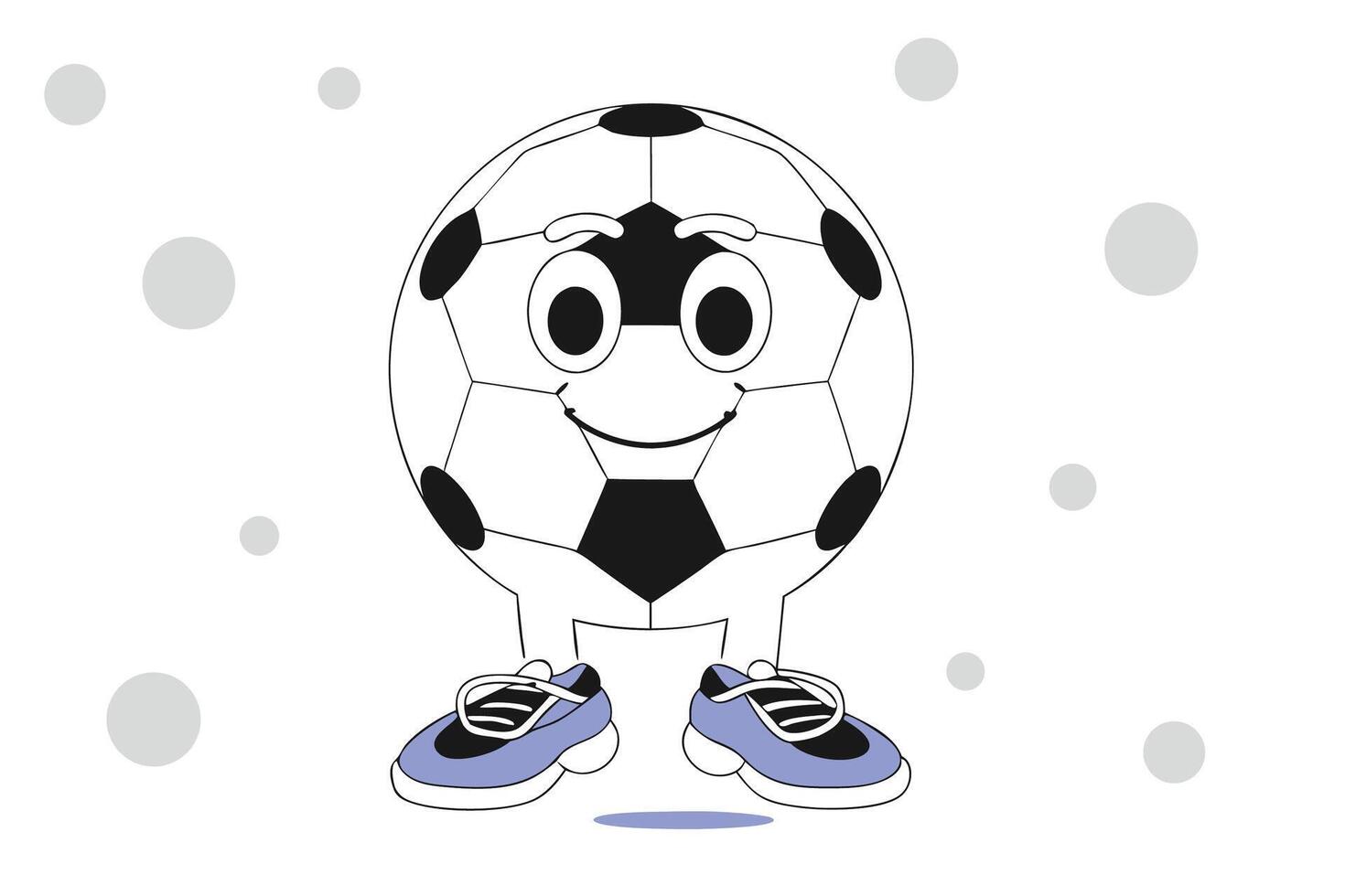 A joyful and expressive cartoon soccer ball character symbolizes sportsmanship and fun in a way that appeals to kids and fans of global football or team sports vector