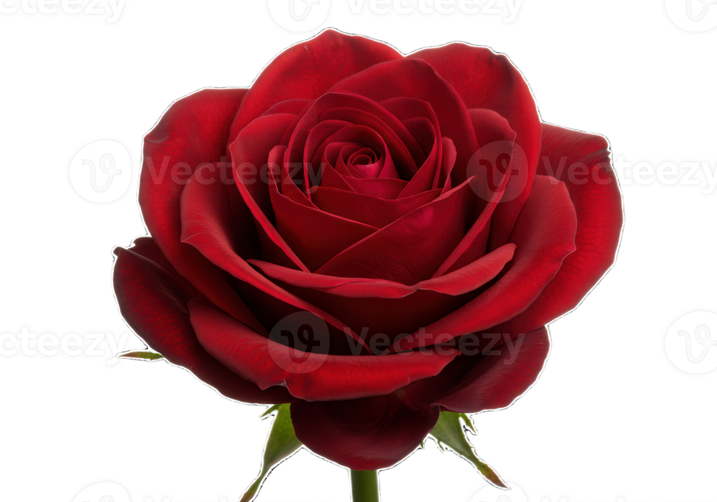 Beautiful red rose bloom isolated on transparent background png