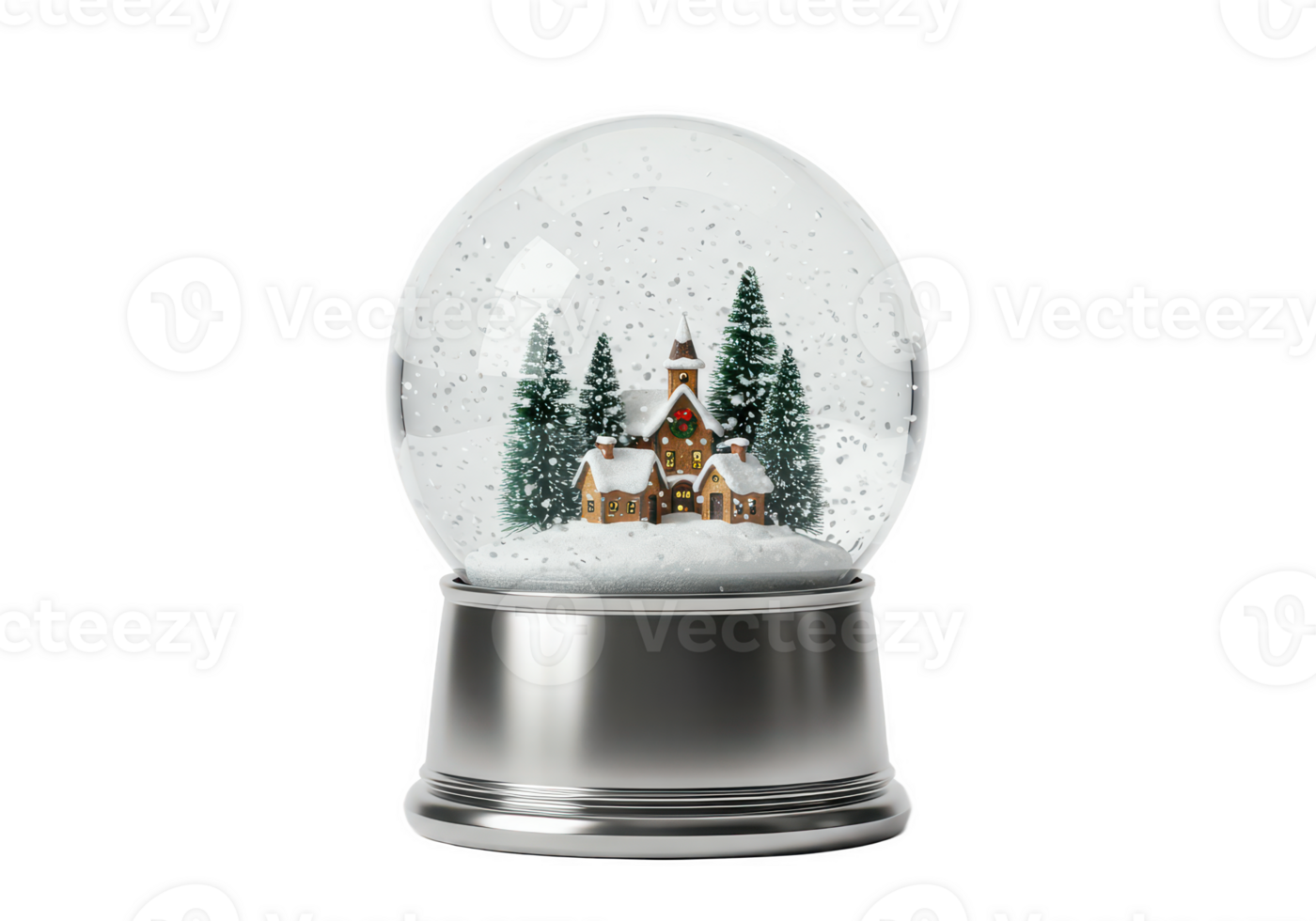 A snow globe with a house inside png