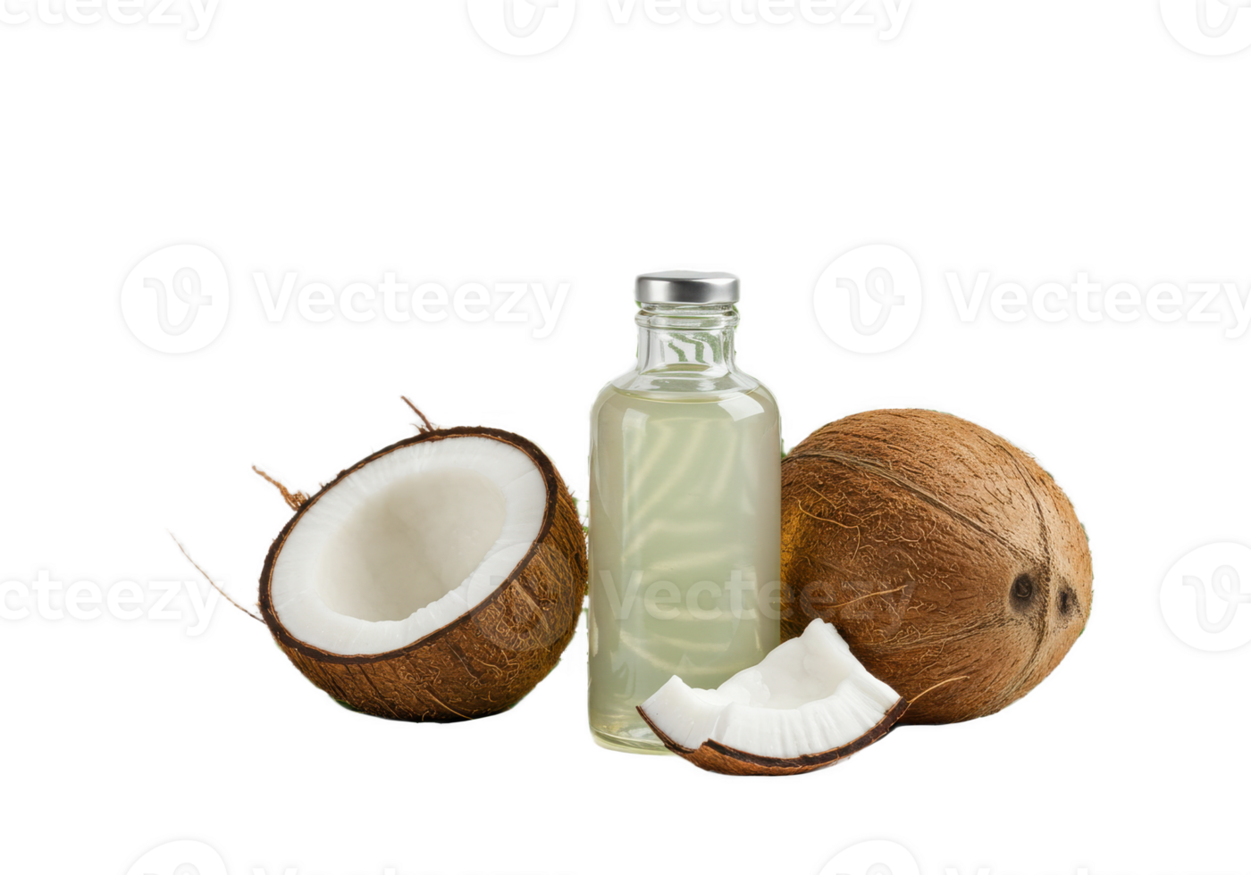 Coconut oil and half of a coconut png