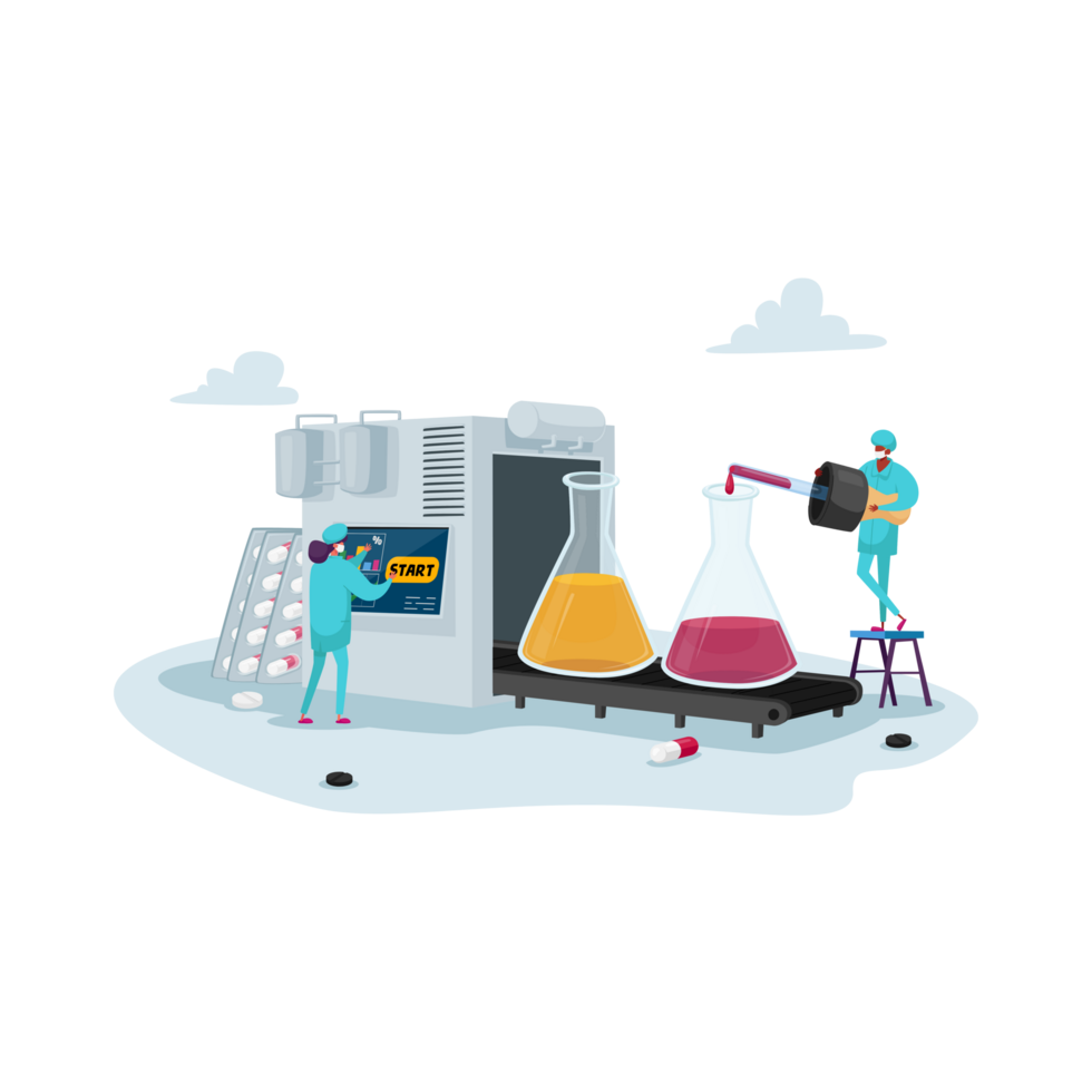 Illustration of people working in a laboratory png