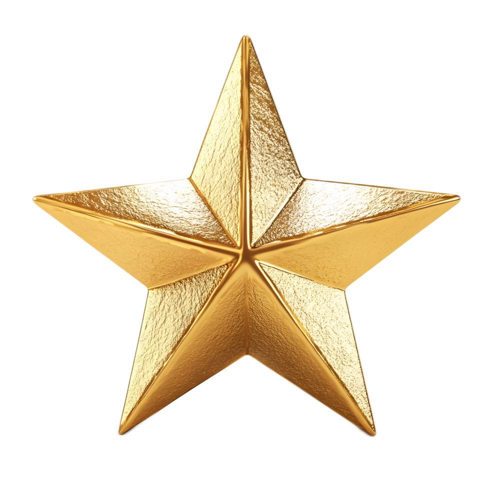 3D Render of a Captivating Golden Star png