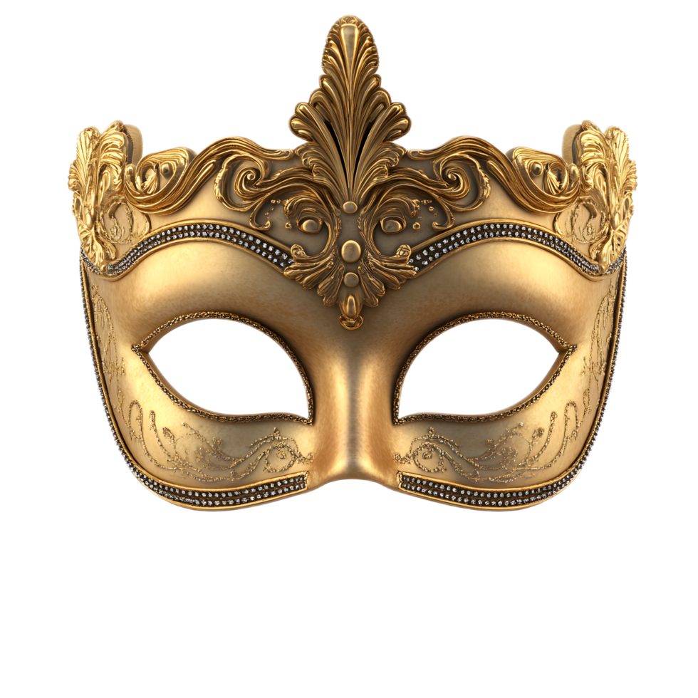 Ornate golden Venetian style mask png