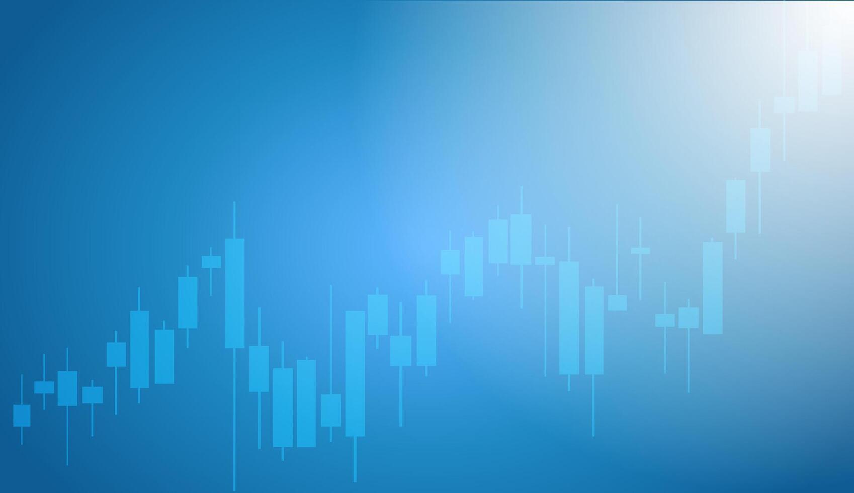 This illustration depicts a trading chart on a blue background, showcasing upward trends in business data, perfect for financial presentations or reports vector