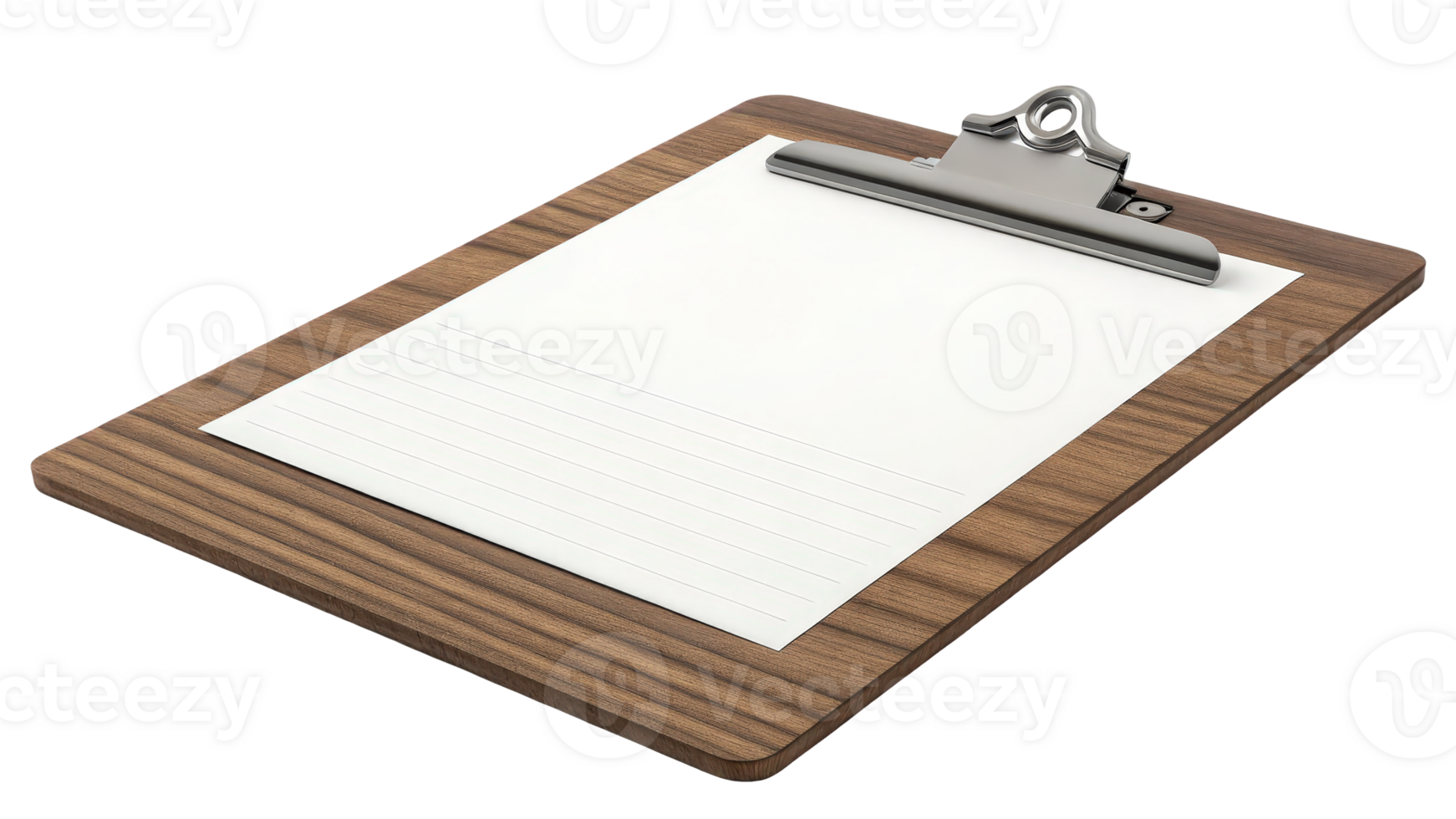 Wooden Clipboard with Blank Paper png