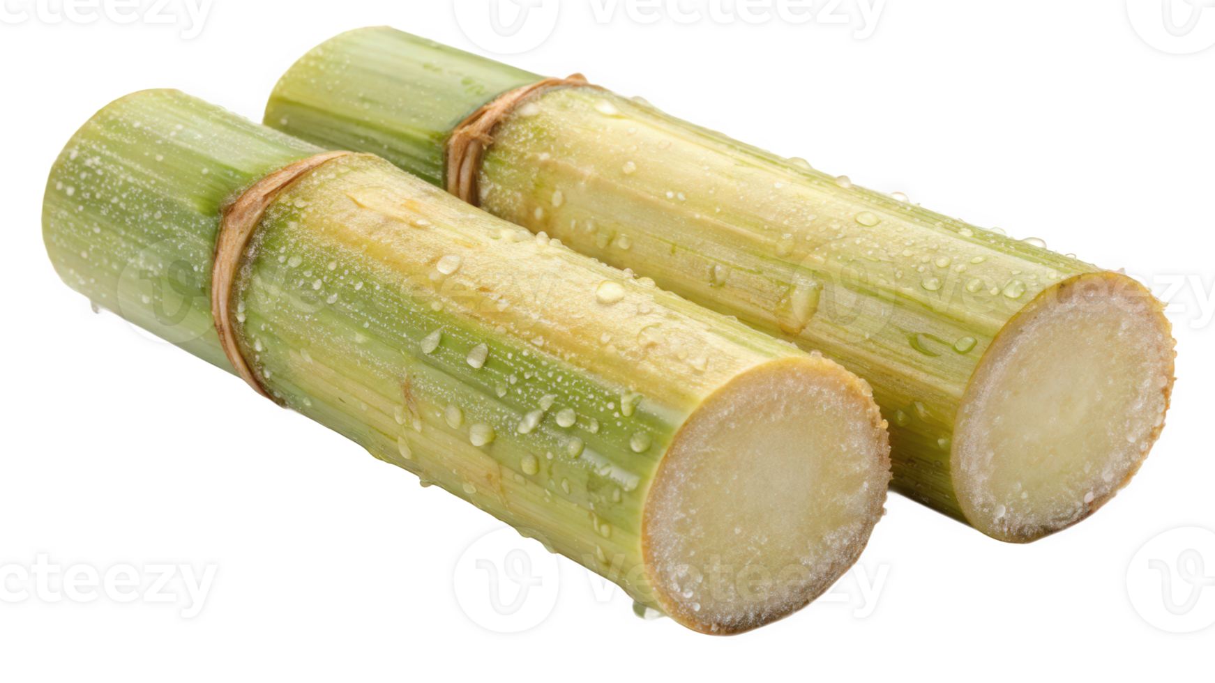 Fresh Sugarcane Stalks with Droplets png