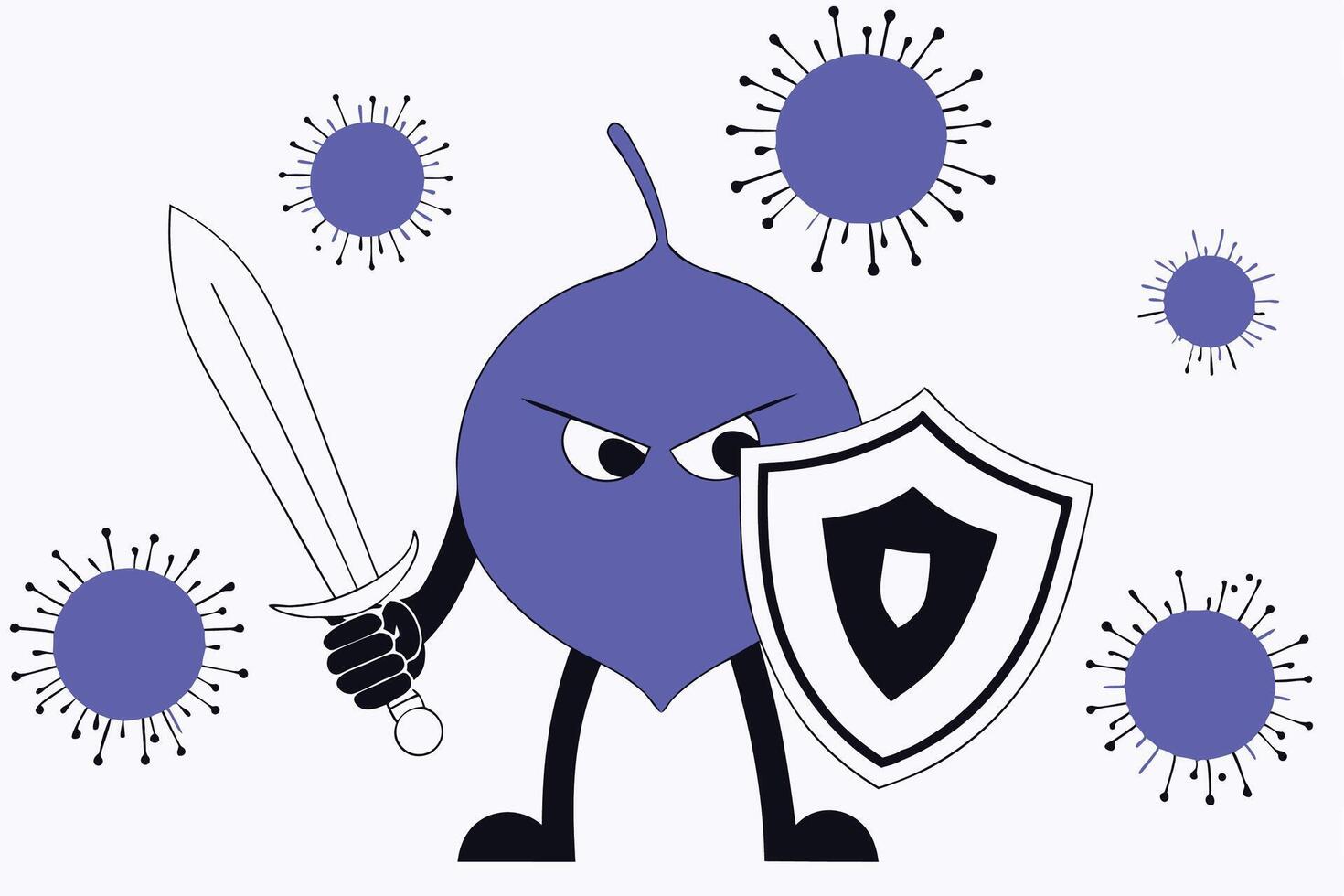 Playful Purple Radish Character Standing in a Cartoon Style with a Positive Vibe vector