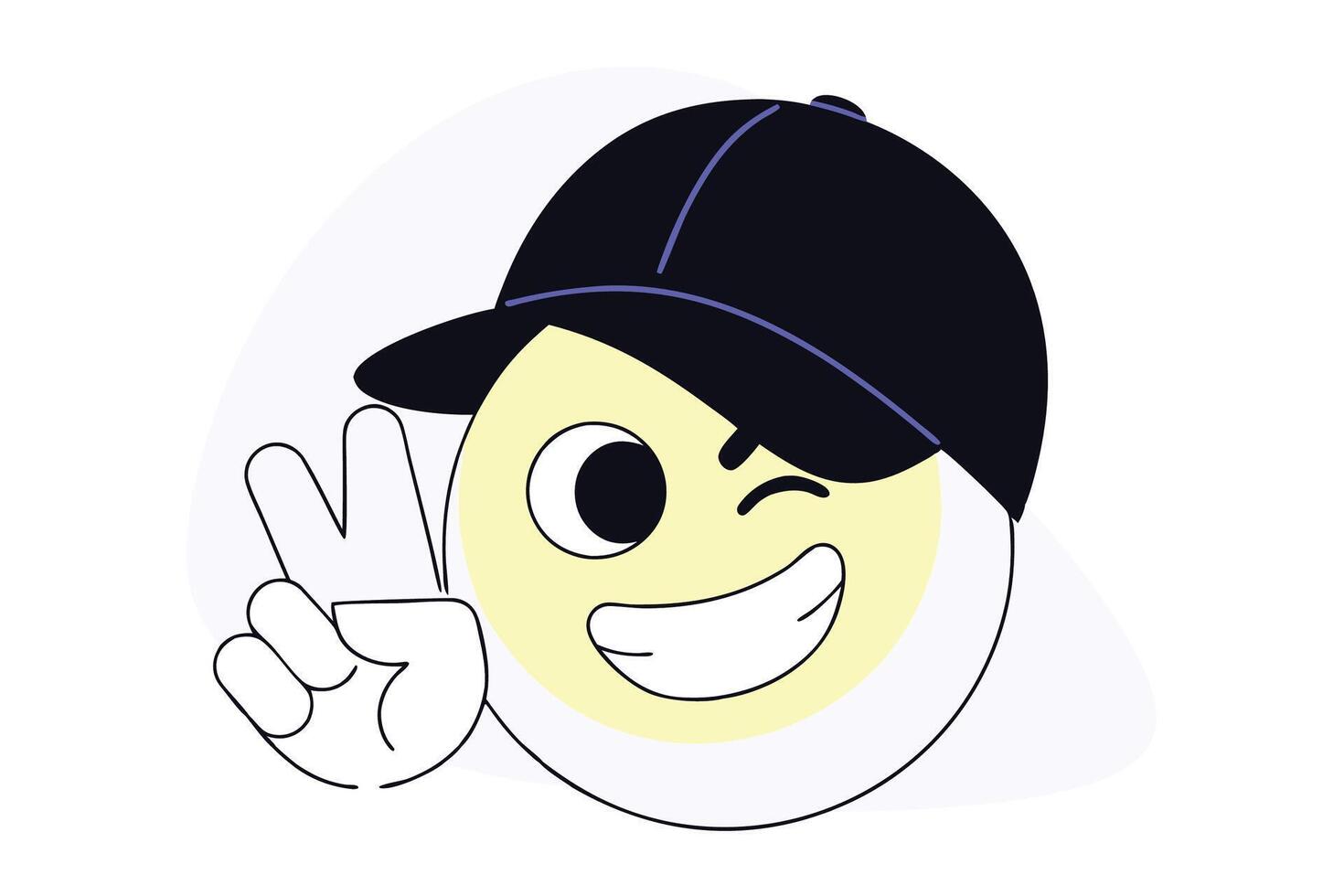 Bright Cartoon Style Yellow Smiley Face Character Expressing Joy and Cheerfulness Perfect for Marketing, Branding, and Fun Illustrations vector