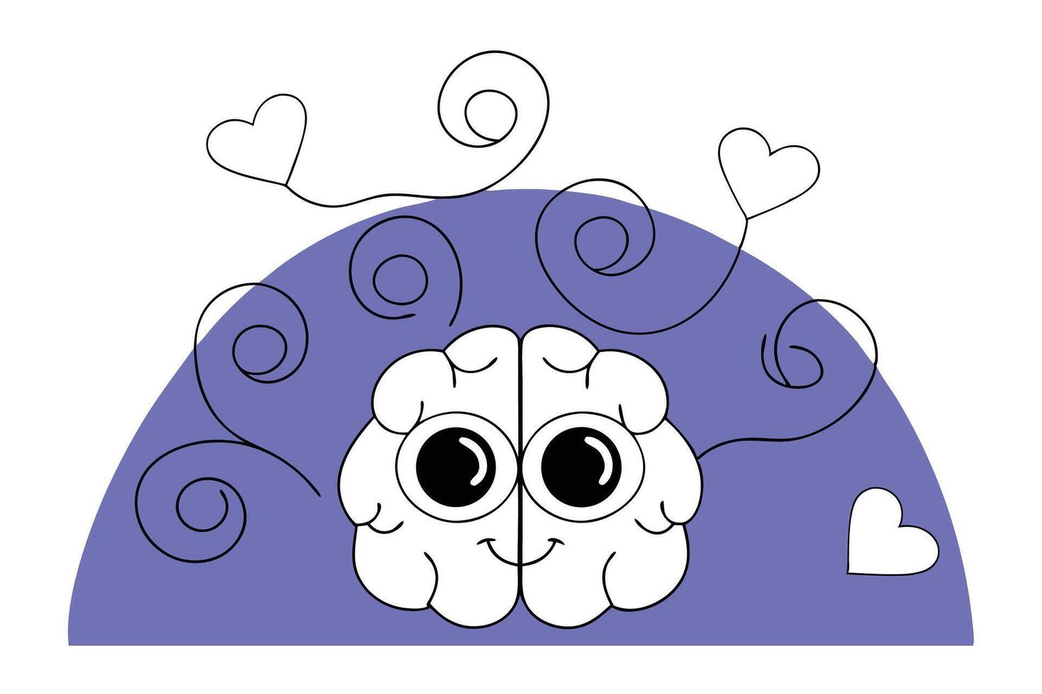 Adorable Cartoon Pink Brain Character Displaying Intelligence and Cuteness for Educational Content, Science Themes, and Fun Visual Learning vector