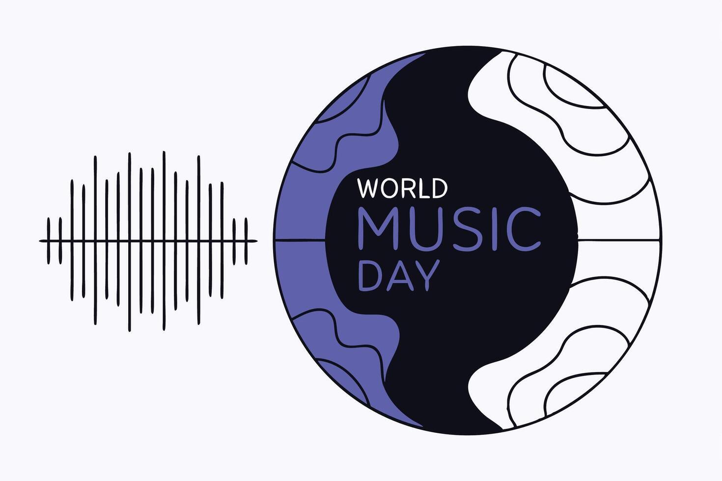 Creative World Music Day Visual with Globe Earth and Vibrant Sound Equalizer Bars Symbolizing Universal Music Rhythm vector