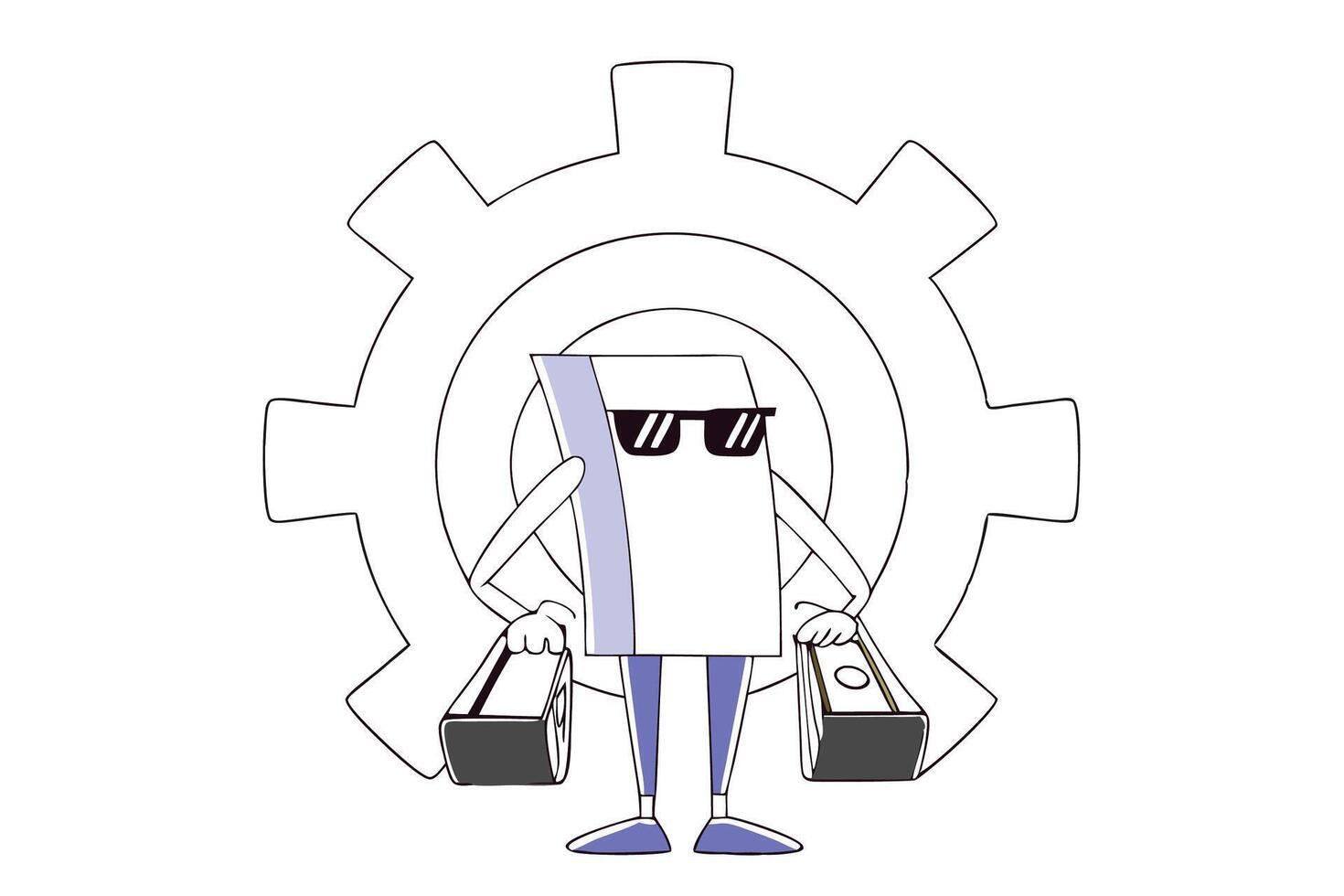 An animated smiling ATM machine wearing sunglasses adds fun and modern flair to financial concepts appealing to youth and businesses with playful branding vector