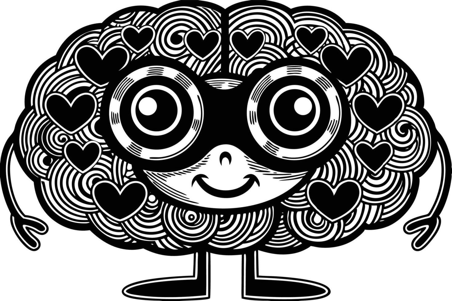 Creative Cartoon Pink Brain Character Highlighting Knowledge and Playfulness Suitable for Brain Awareness Campaigns and Learning Materials vector