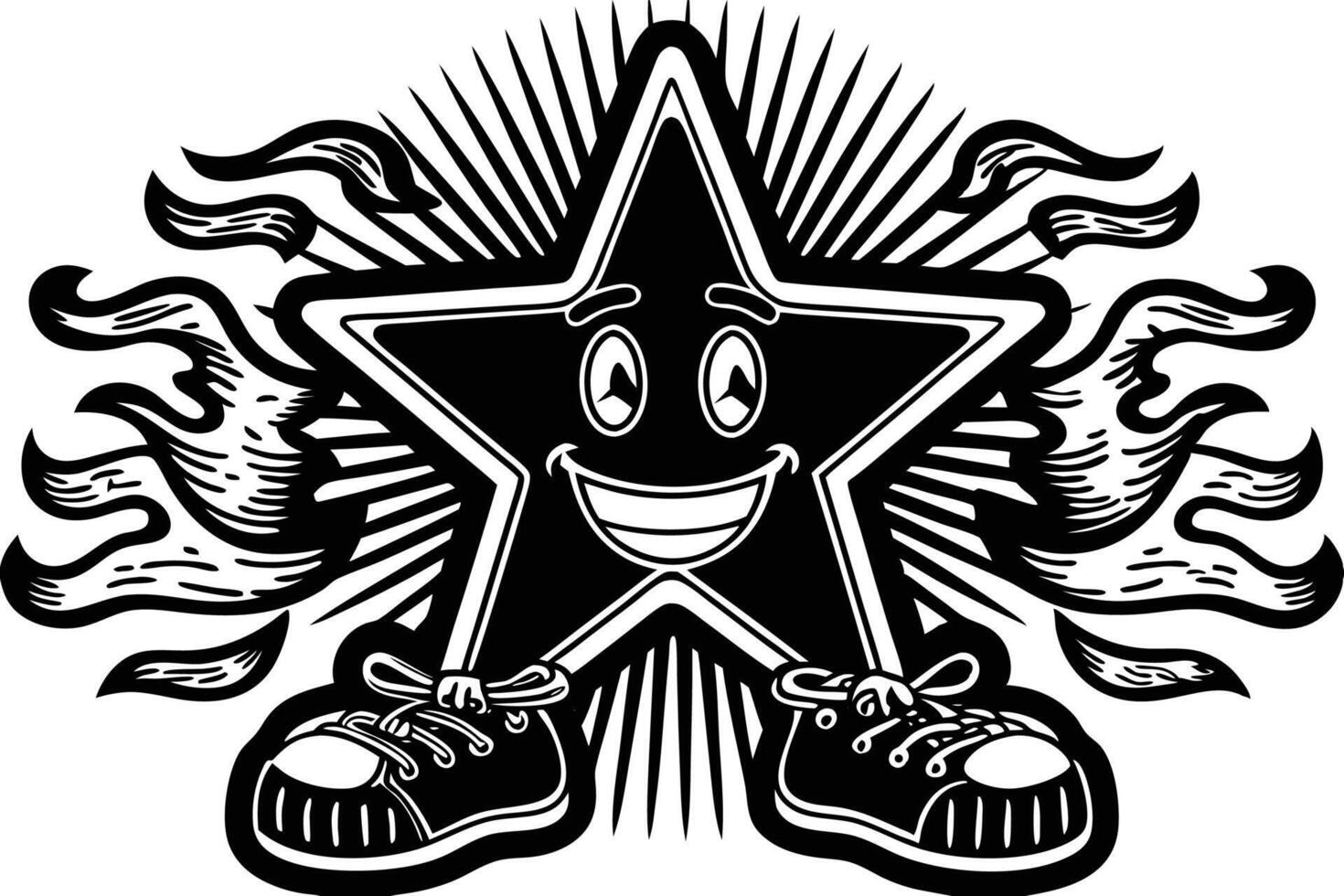Bright and cheerful yellow star cartoon character designed in a cute style with happy facial features great for friendly and engaging visuals vector
