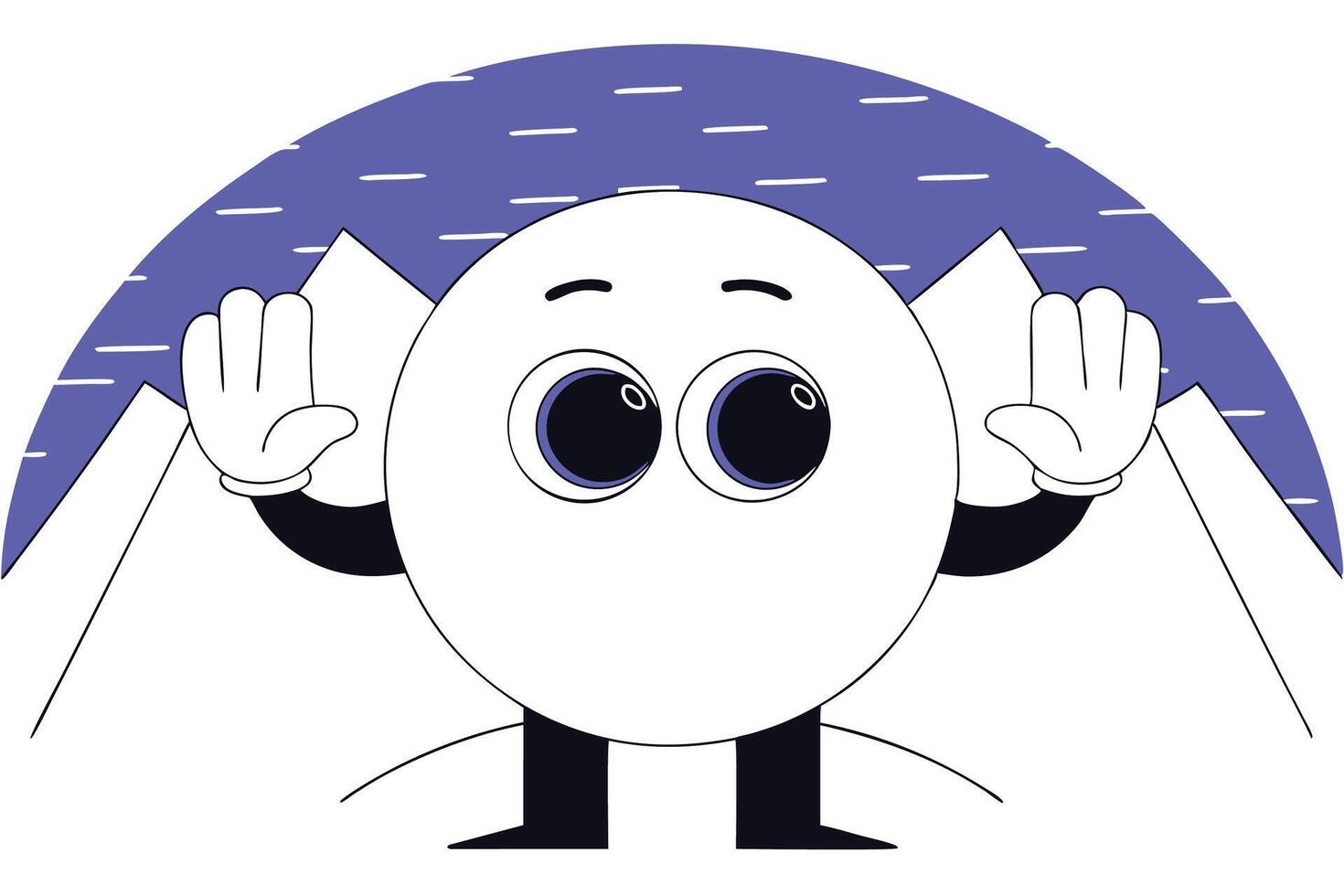 Detailed grey scale cartoon character sugar cube illustration with a distinctive look ideal for creative branding and entertaining content vector