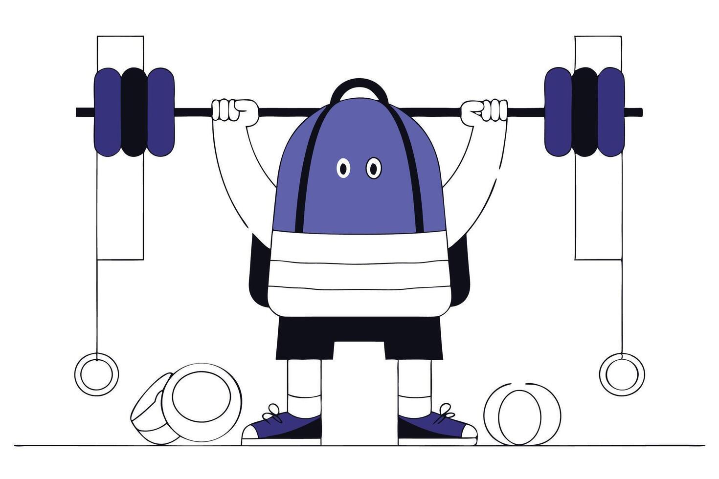 Friendly and animated red backpack cartoon character with lively eyes and arms, perfect for kid-friendly designs and colorful storytelling visuals vector