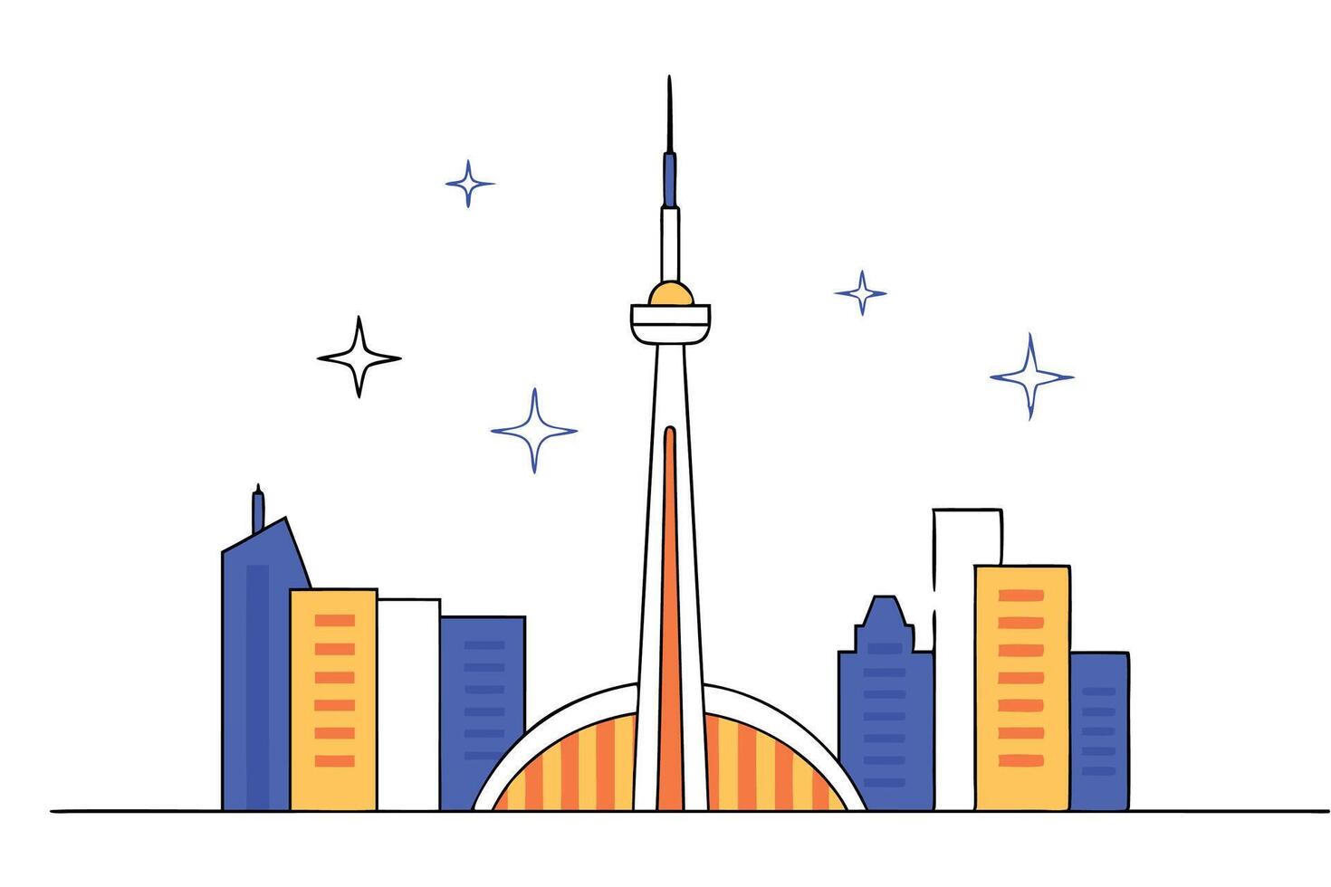 City Skyline at Night with Illuminated Skyscrapers Capturing the Beauty of Urban Life and Nighttime Cityscapes for Modern Designs vector