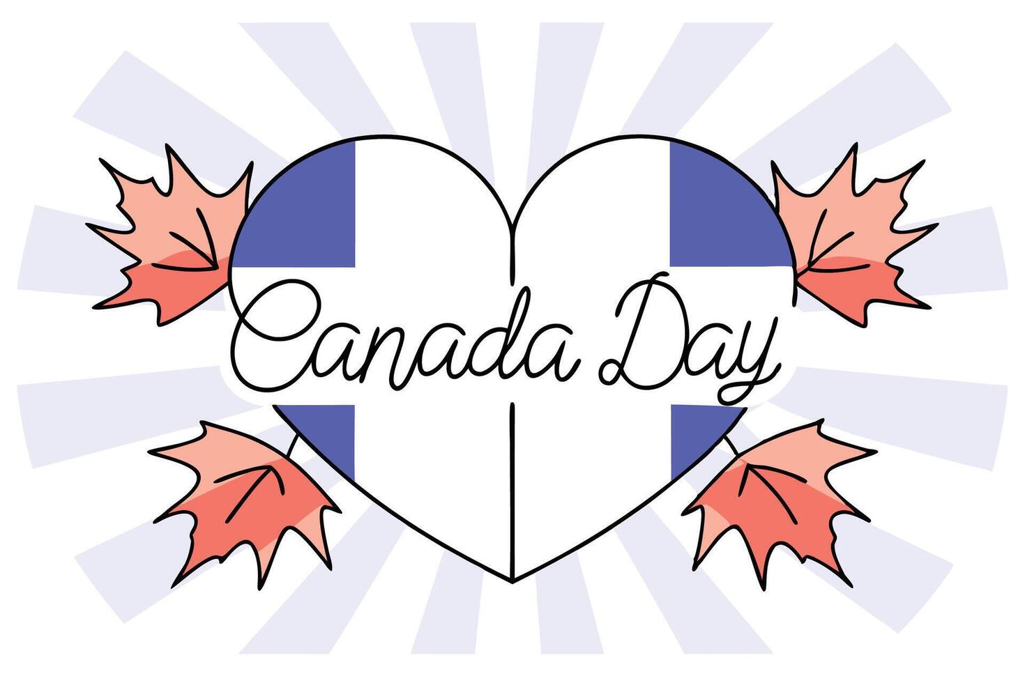 Heart shaped detailed design integrating the Canada flag and maple leaves showing patriotic spirit and creative representation of Canadian identity vector