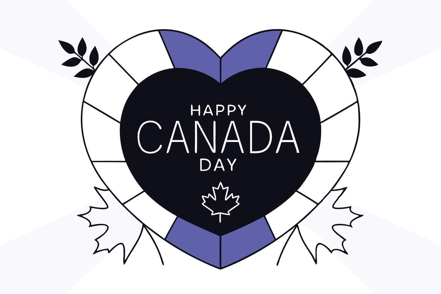 Detailed heart shape design featuring the Canada flag and maple leaves symbolizing patriotism and national pride with artistic and creative flair vector