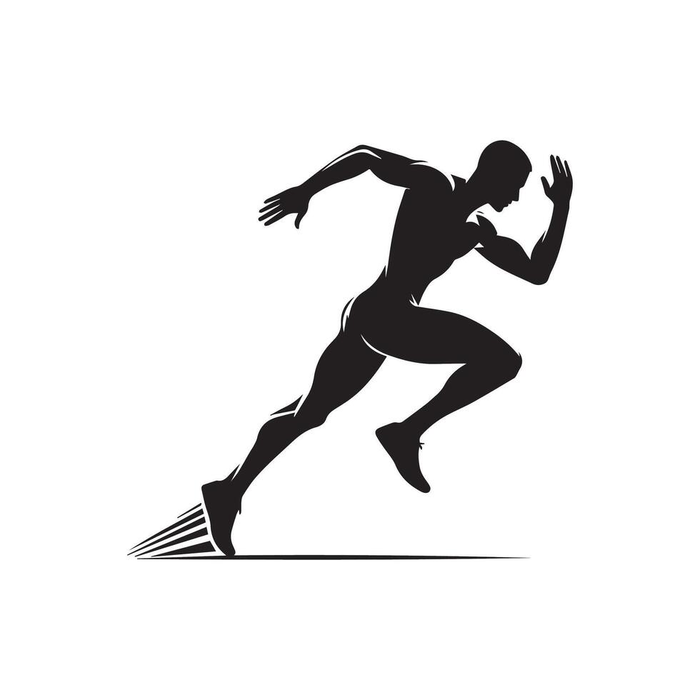 A silhouette of a man running vector