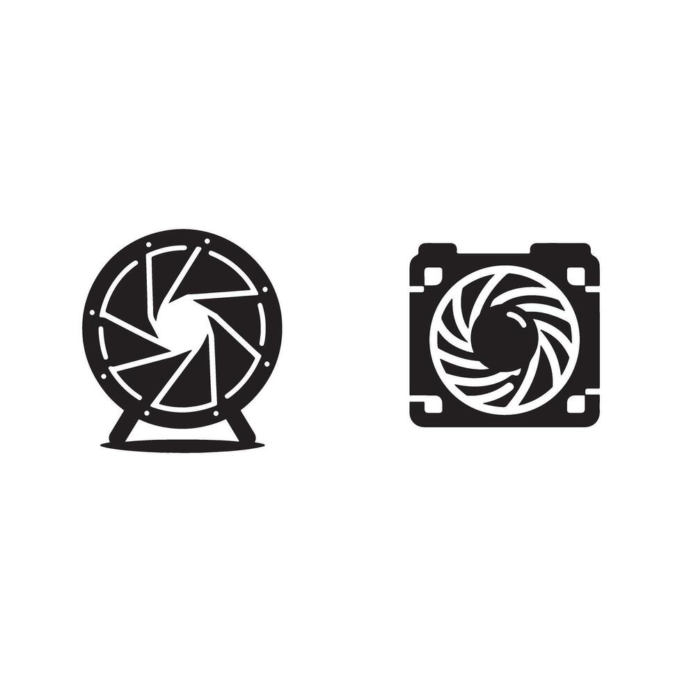 Fan and camera icon set illustration vector