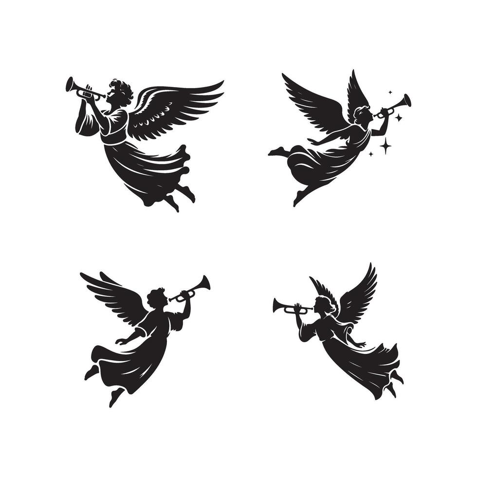 Angel with trumpet vector