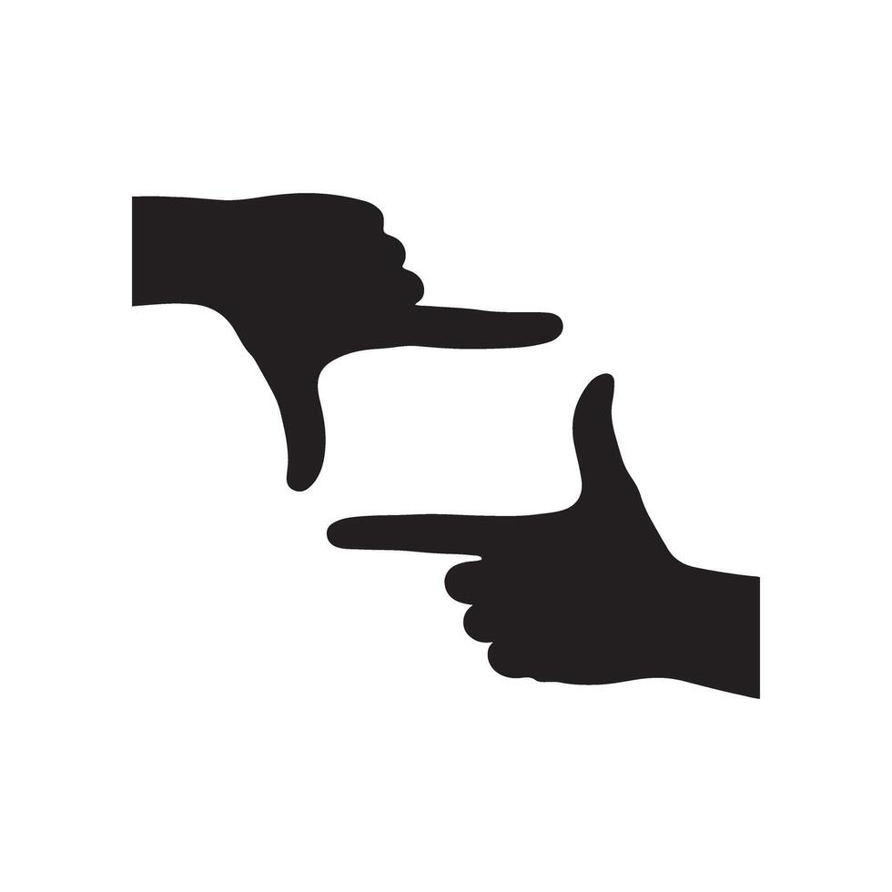 Two hands pointing at each other with one pointing up and one pointing down vector