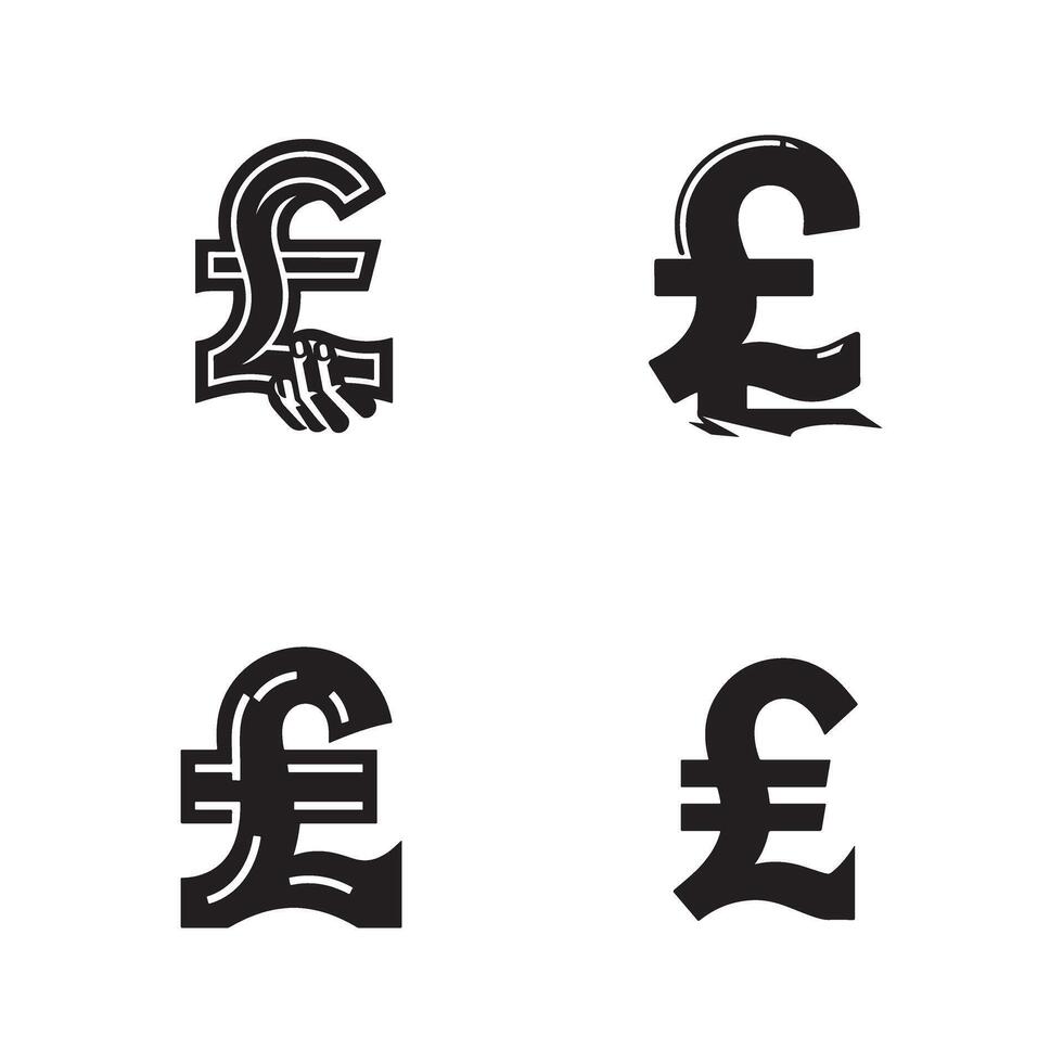 Four different pound signs with different shapes vector