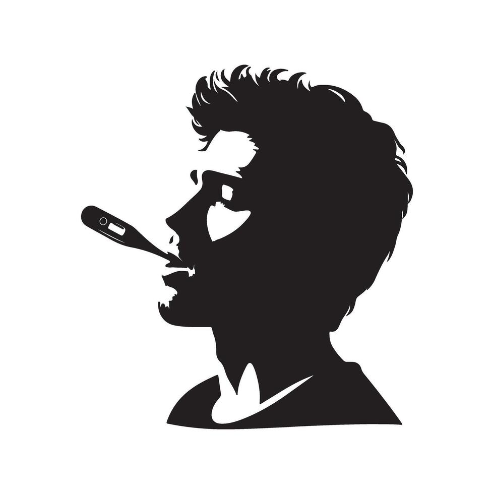 A man with a cigarette in his mouth vector