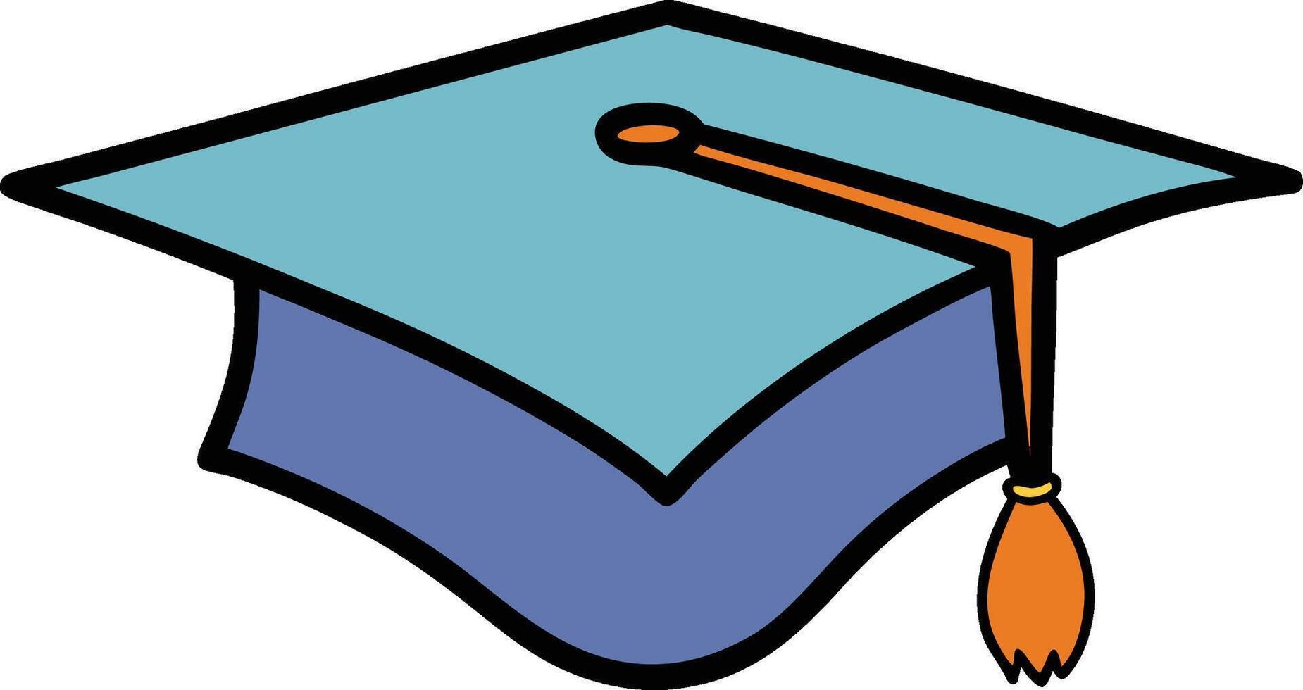 Cartoon Graduation Cap Doodle Icon vector