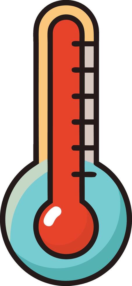 Cartoon Thermometer Doodle Drawing vector