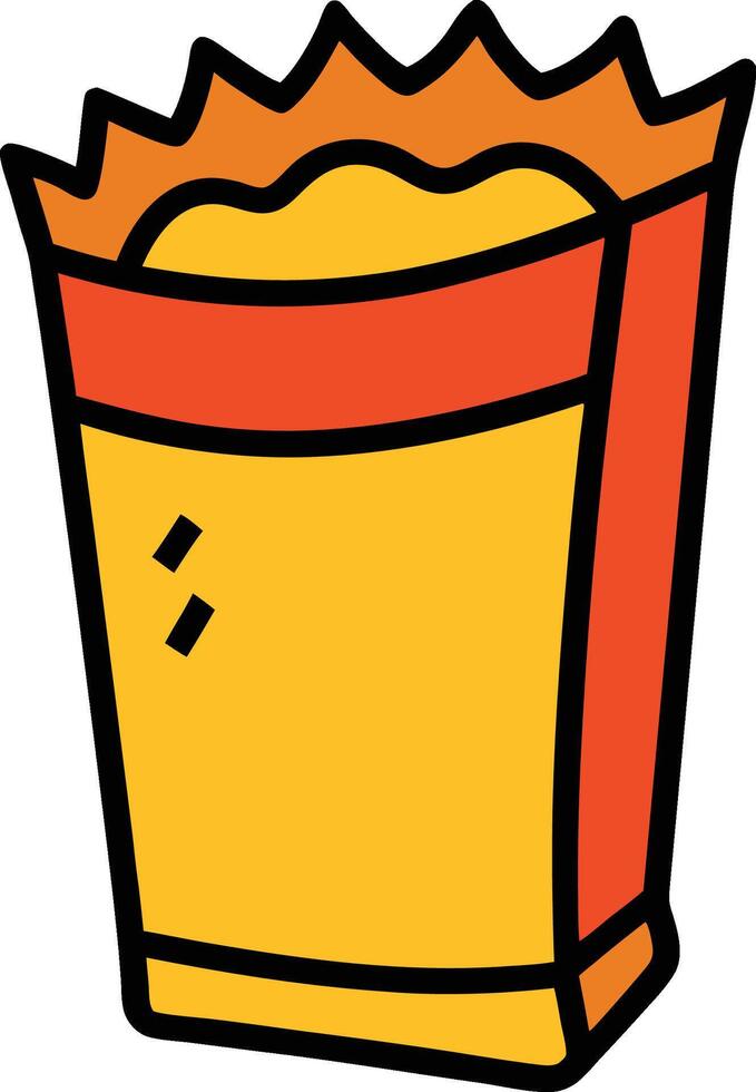 Cartoon Snack Pack Doodle Icon vector