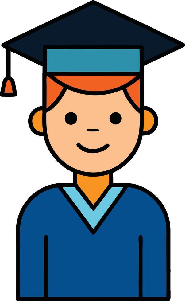Cartoon Graduation Student Doodle Drawing vector