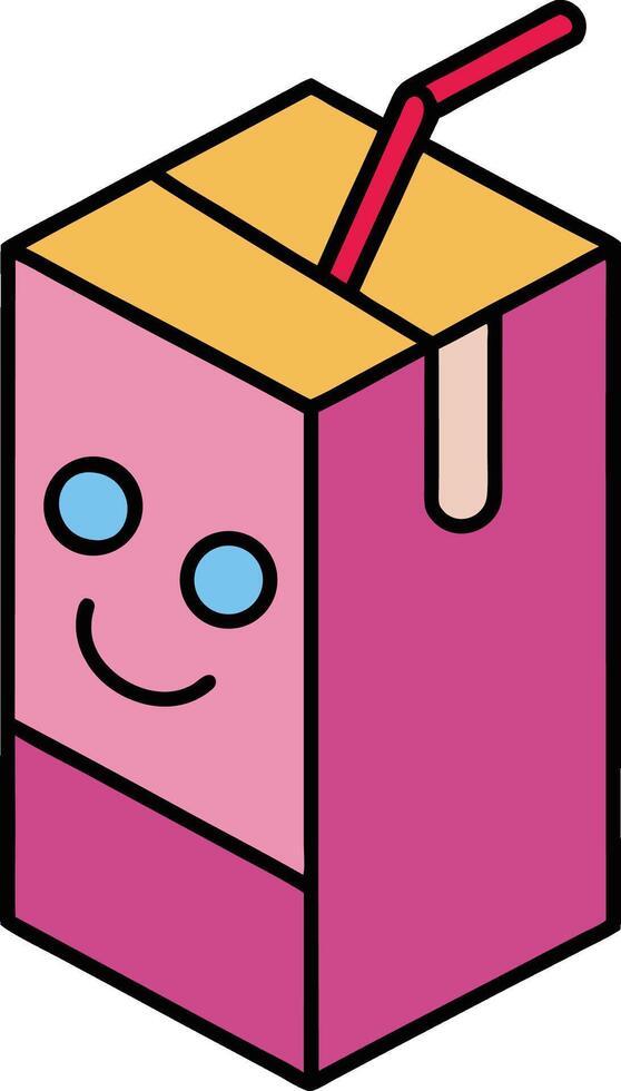 Cartoon Juice Box Doodle Drawing vector