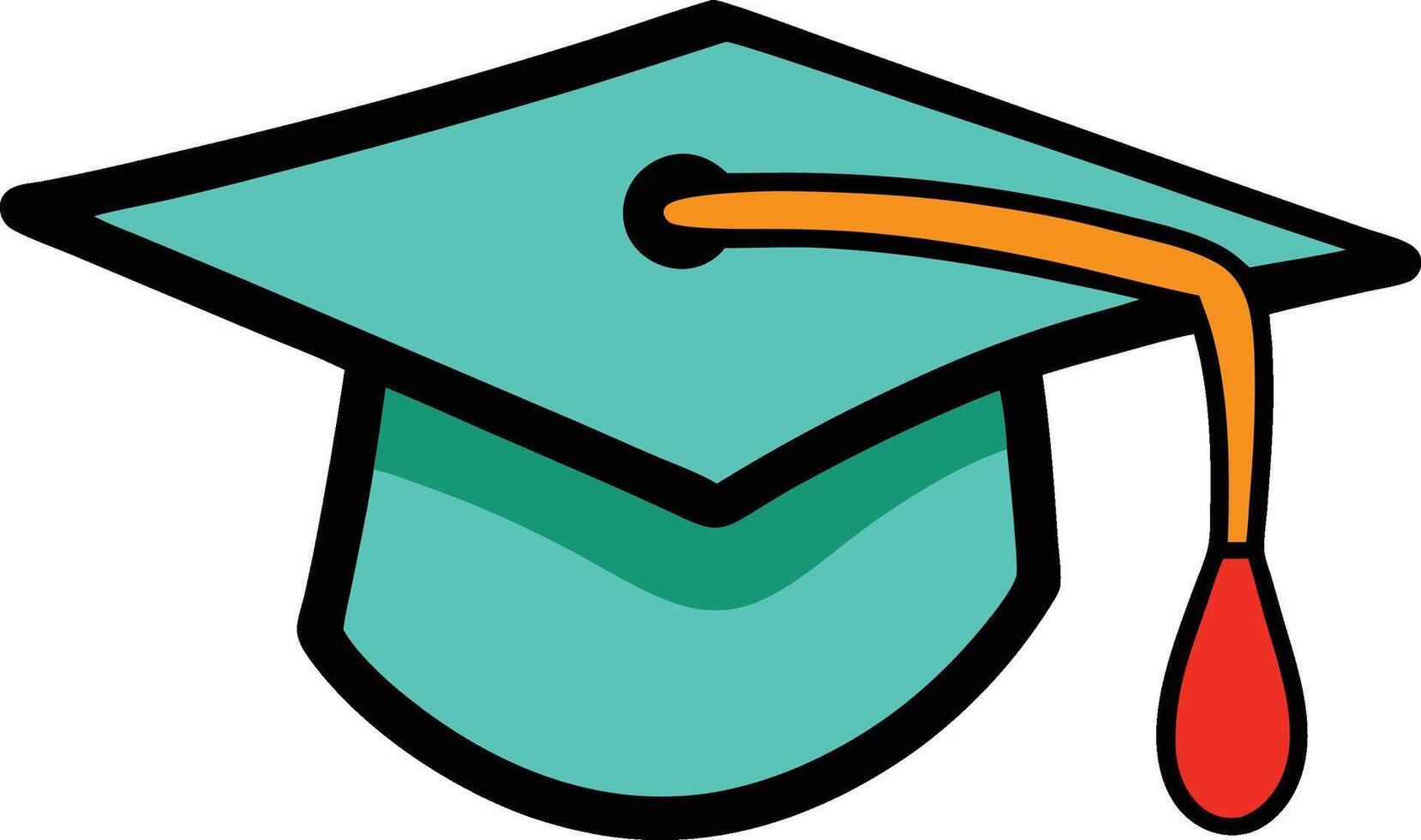 Cartoon Graduation Hat Doodle Illustration vector