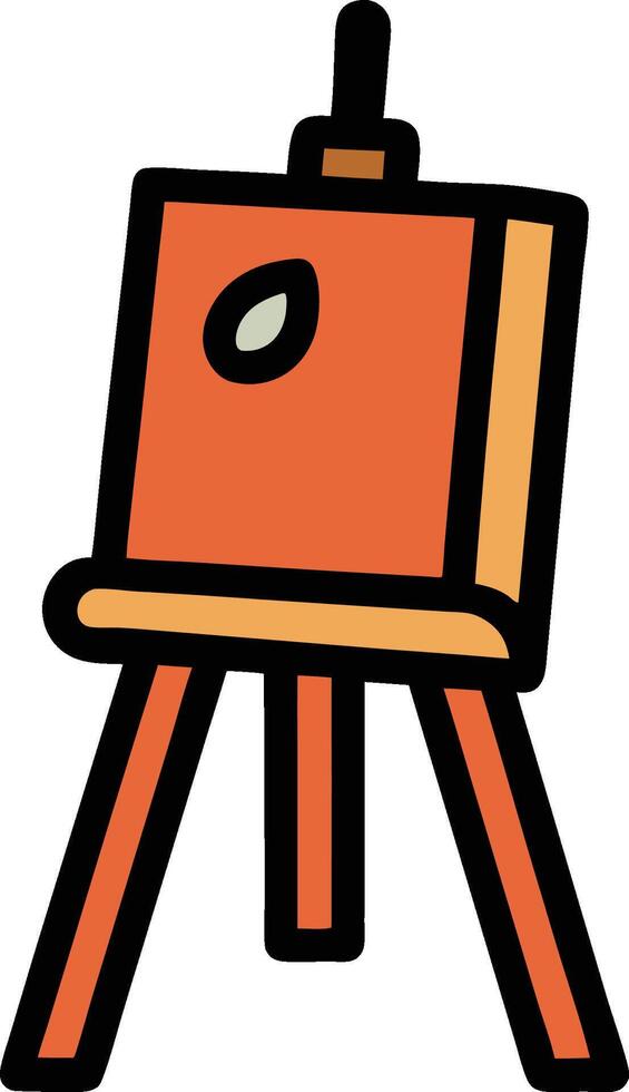 Cartoon Art Easel Doodle Clipart vector