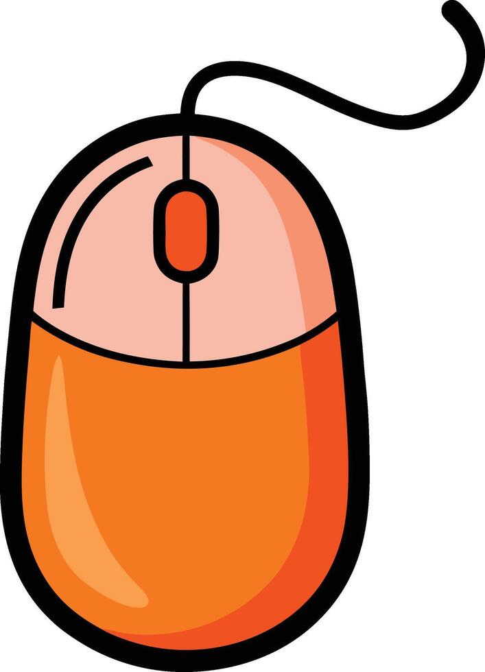 Cartoon Computer Mouse Doodle Clipart vector