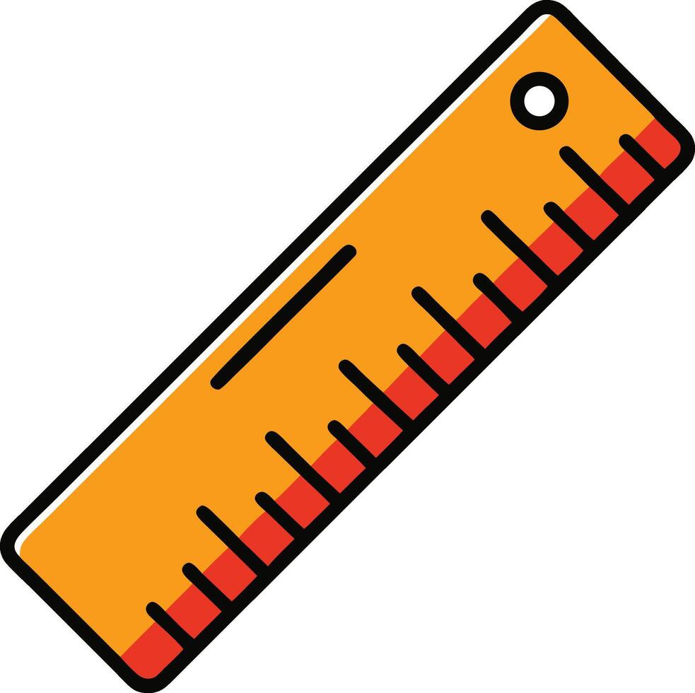 Cartoon Ruler Doodle Classroom Icon vector