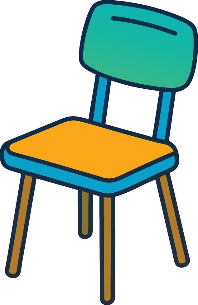 Cartoon School Chair Doodle Image vector
