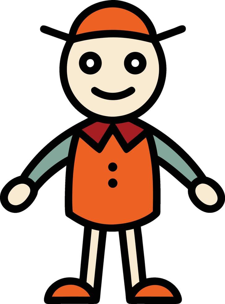 Cartoon Puppet Doodle Drawing icon vector