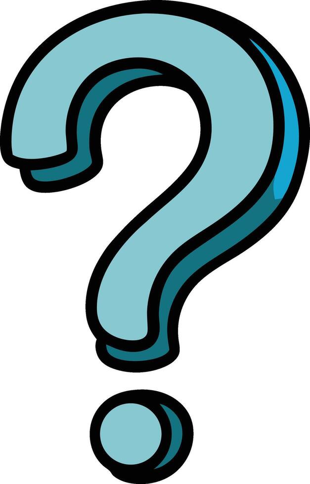 Cartoon Question Mark Doodle Illustration vector