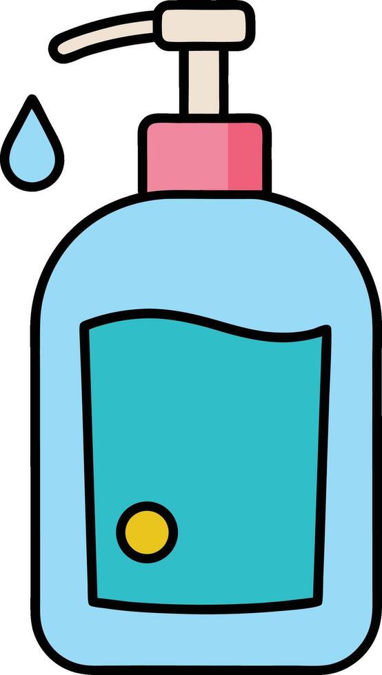 Cartoon Hand Sanitizer Doodle Drawing vector