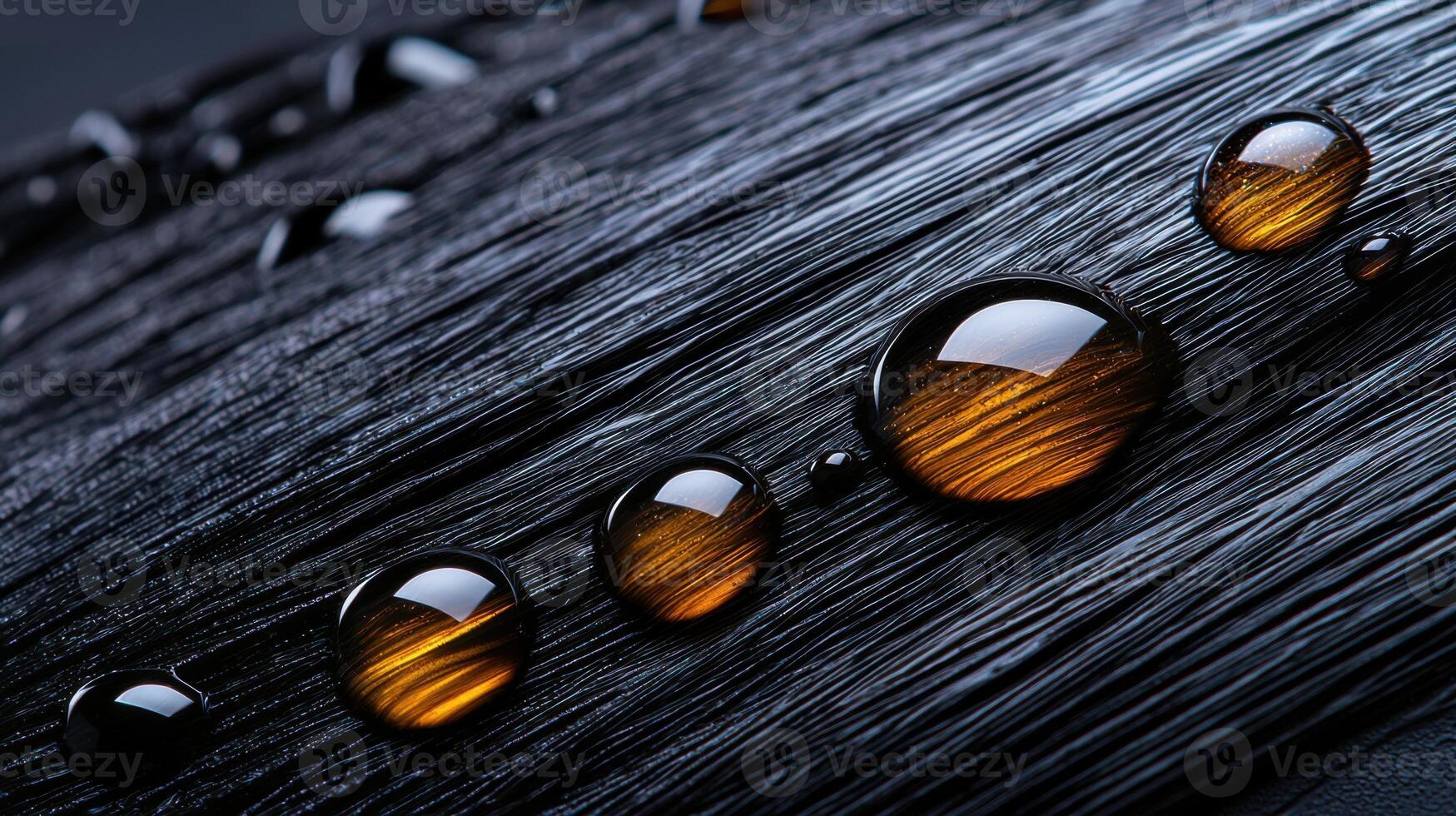 A black and brown background with a series of small, shiny photo