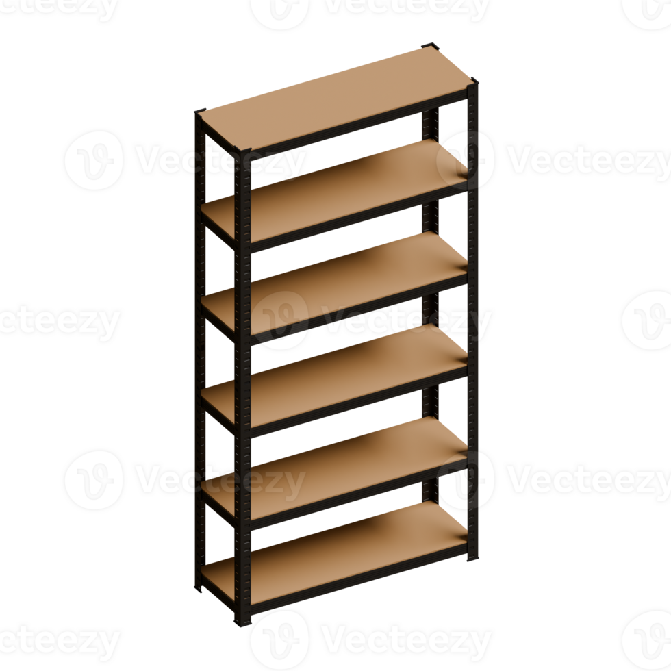 Mild Steel Shelving Isometric View 3D Render Illustration png