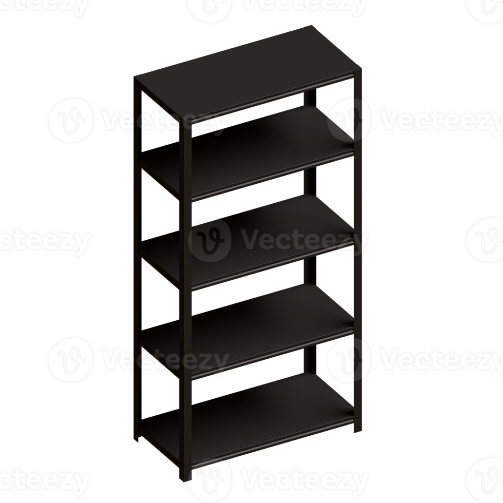Steel Shelving Isometric View 3D Render Illustration. png