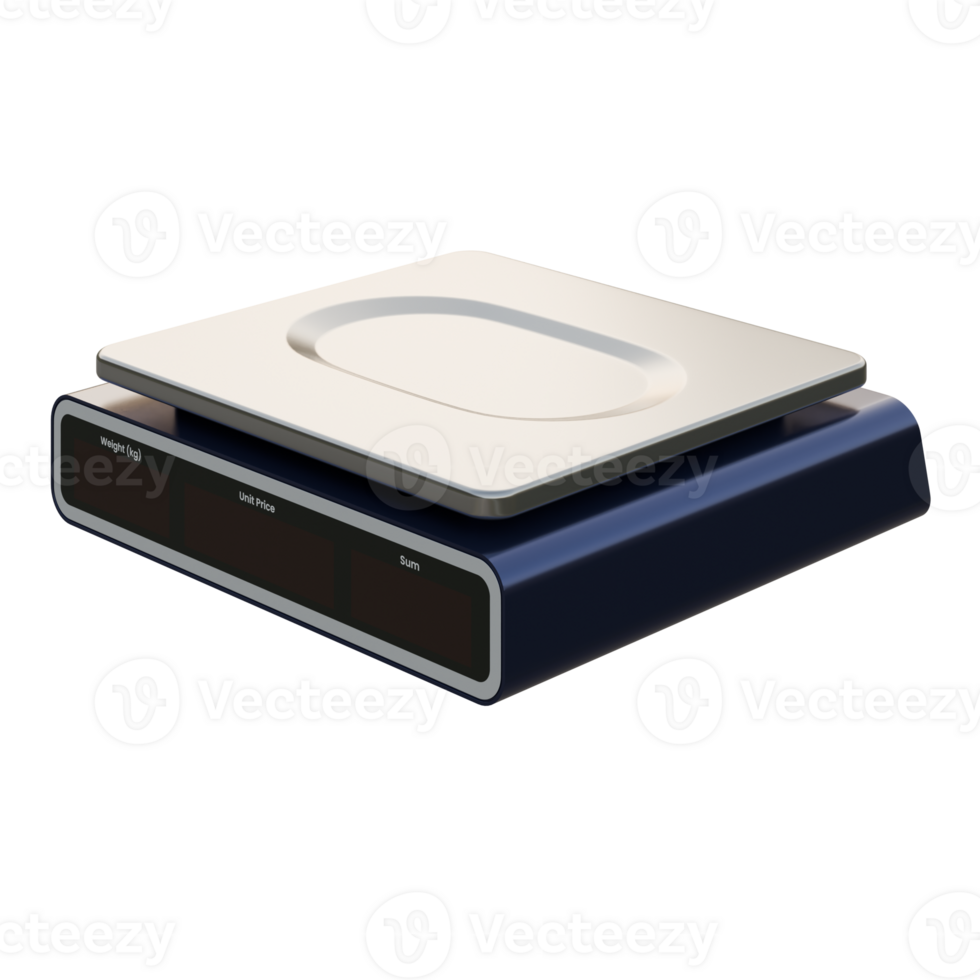 Digital Scale Top Back Side View 3D Render Illustration png