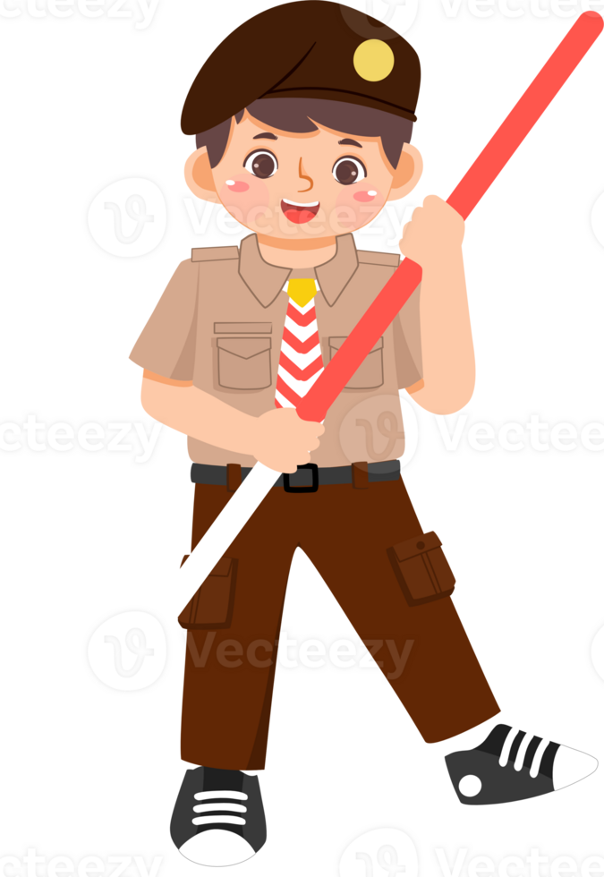 Scout boy holding Semaphore png