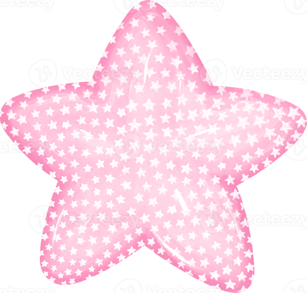 Watercolor star graphic illustrations can be used in many forms such as digital print, baby room, decoration, scrapbook, sticker, craft, birthday and more png